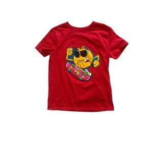 Boys Youth Soft Red Cat & Jack T-Shirt Emoji Skateboard Size M 8/10